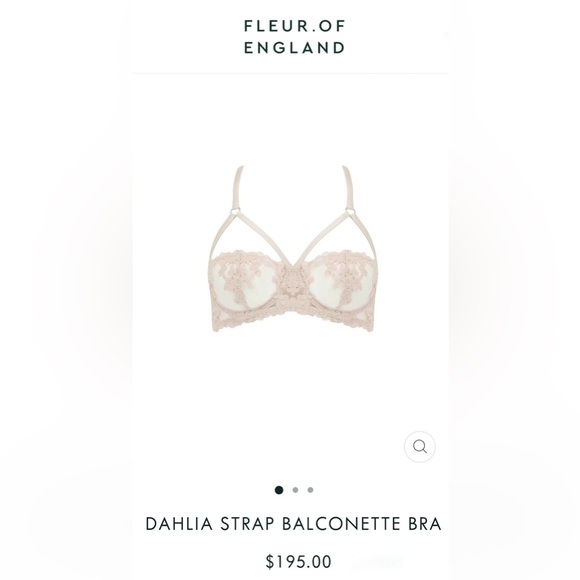 *New w/ tags* Fleur of England Dahlia Strap Balcony Bra 32B - Picture 5 of 6